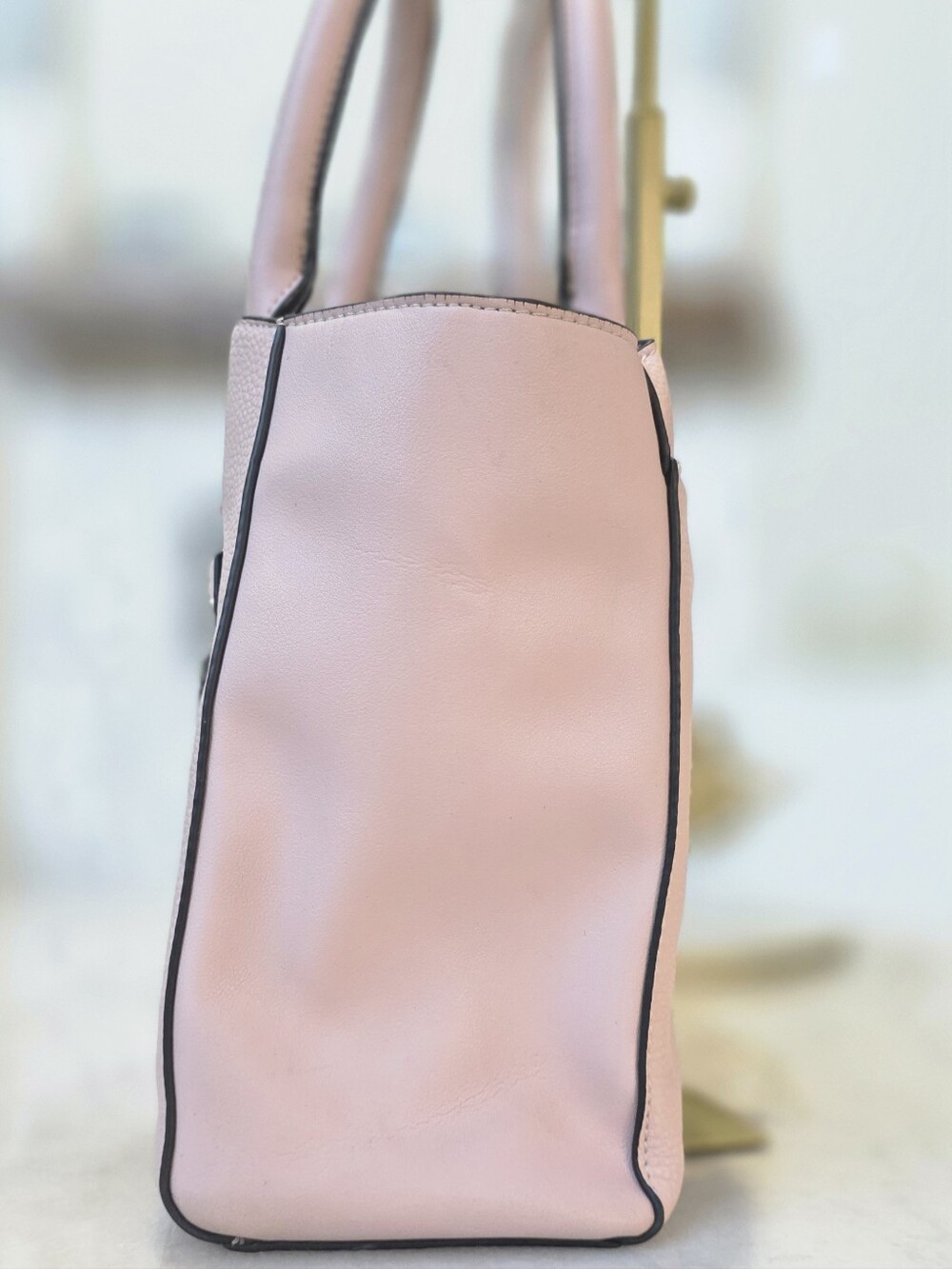 Nanette Lepore Pink Pebbled Leather Tote with Crossbody Strap - Picture 4 of 13